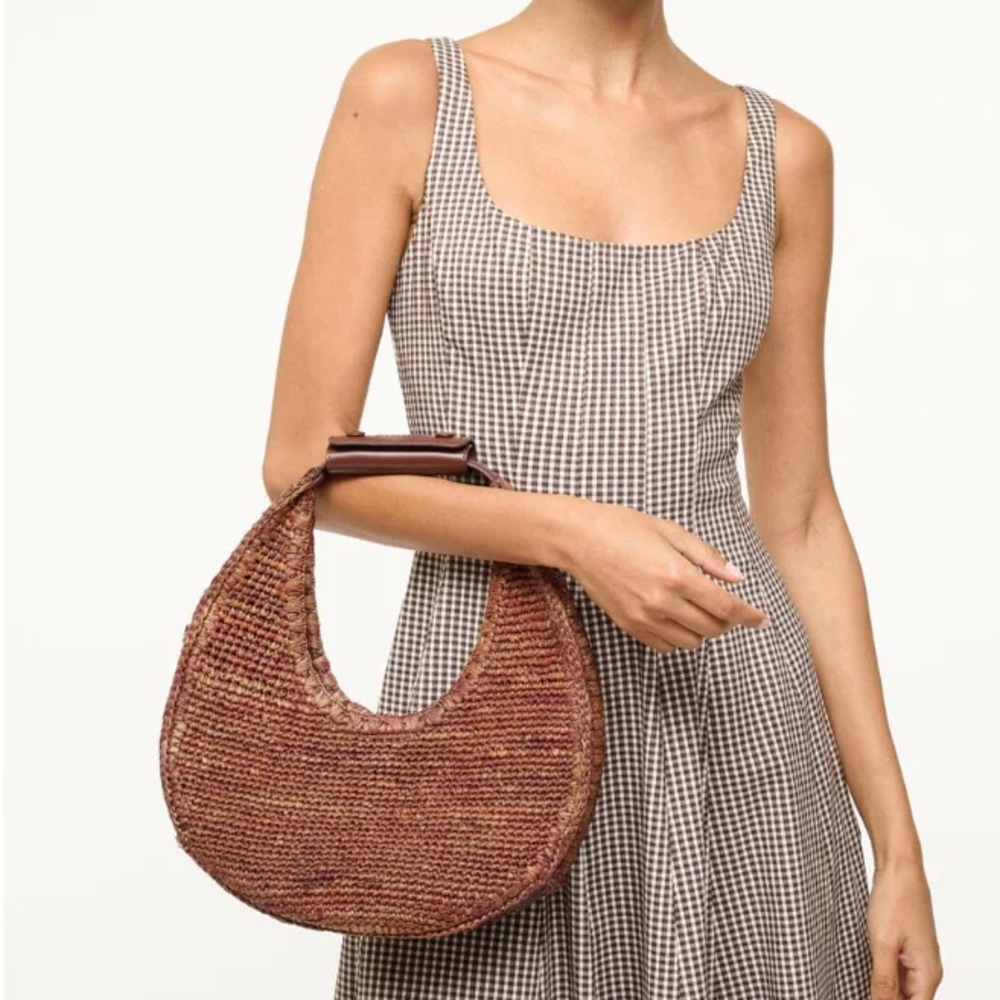 STAUD Raffia Moon Bag Mahogany Brown - Picture 8 of 8